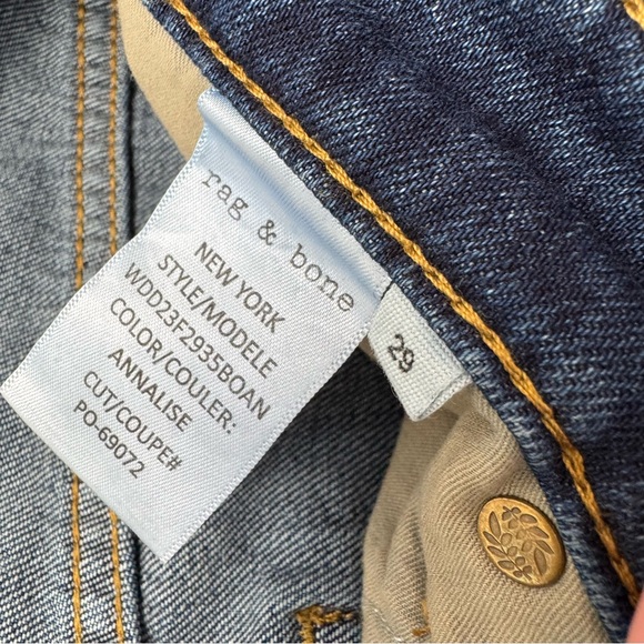 Rag & Bone Logan Mid Rise Wide Leg Jeans Women’s 29 Annalise 5-Pocket Classic - Picture 8 of 12